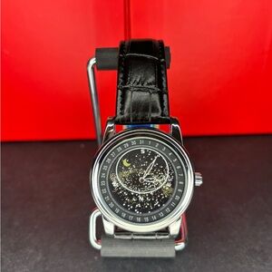 Automatic Black and Silver Starry Night Watch